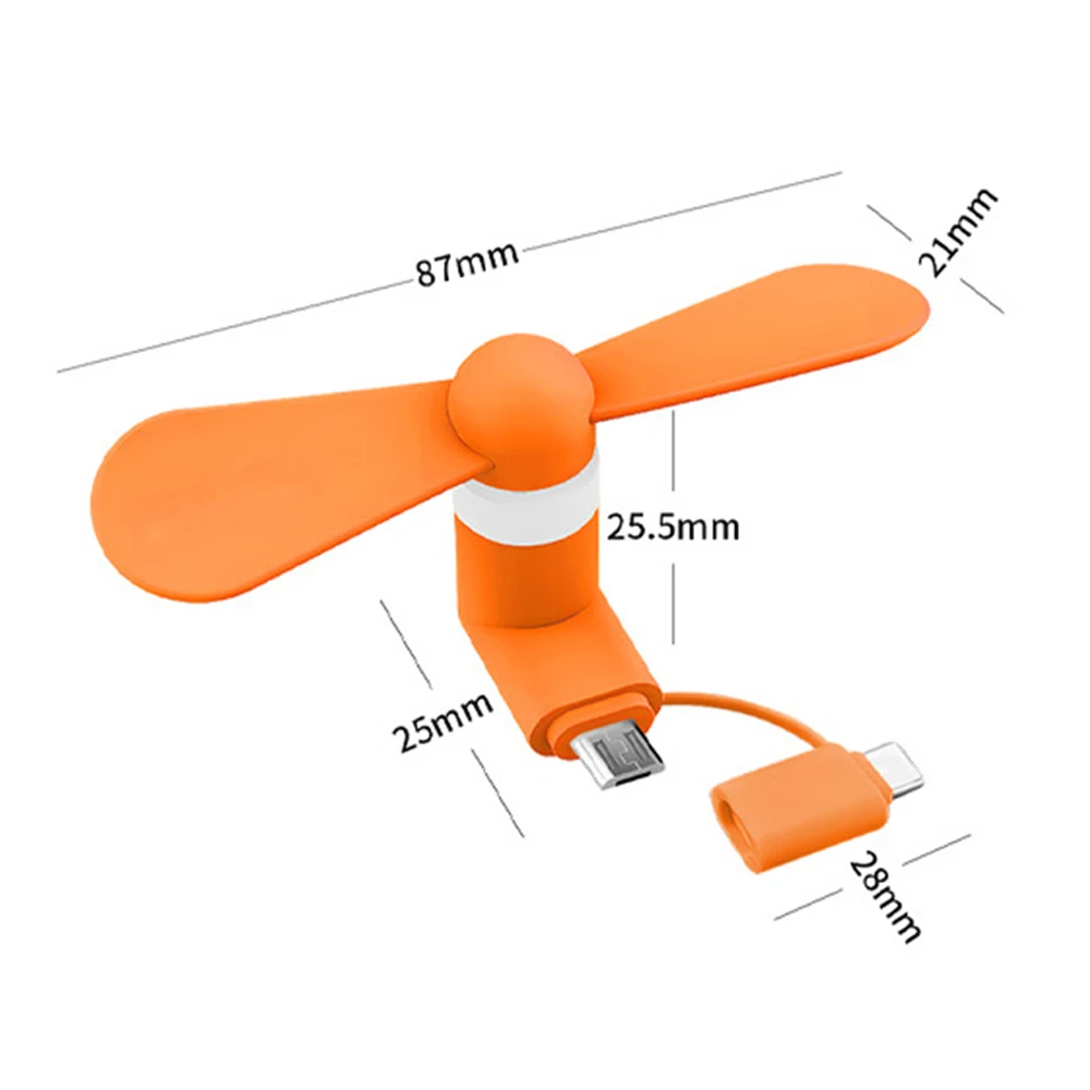 2in1 Type C Micro USB Mini Fan Radiator For Samsung Xiaomi Huawei HTC Phone Mini Portable Mobile Phone Small Fan