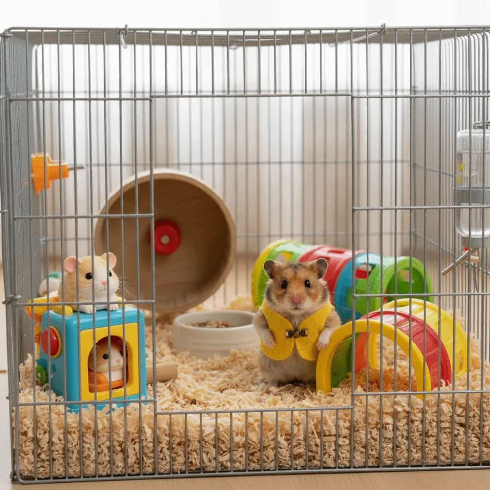 Cute Retro Buckle Hamster Jacket Sleeveless Skin-friendly Hamster Vest Woolen Fabric Breathable Small Pet Coat Four Seasons