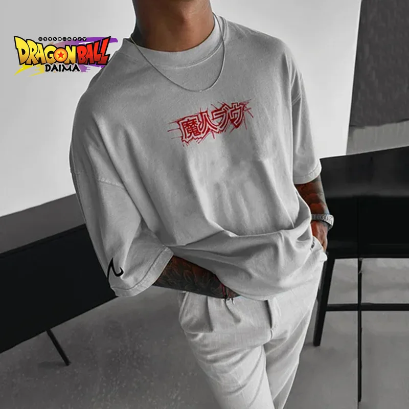 Magliette da uomo estive Dragon Ball Majin Stampa grafica Manica corta Tee Cotone Casual Oversize Streetwear Y2k Top Anime Cosplay