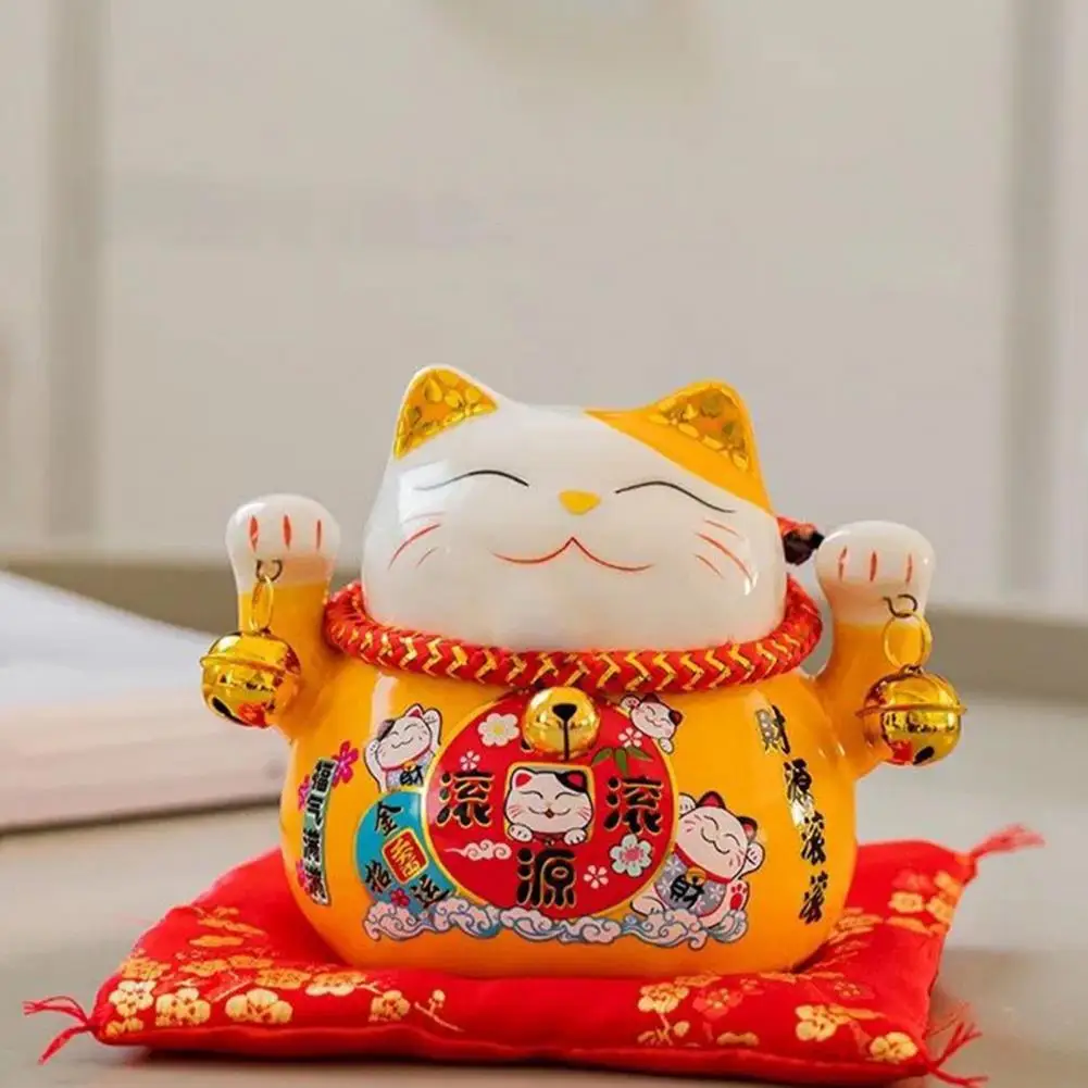 Ceramic Saving Jar  Beckoning Manekineko Lucky Cat Money Savings Box Japanese Good Luck Cat Coin Bank Christmas Gift Coin Bank