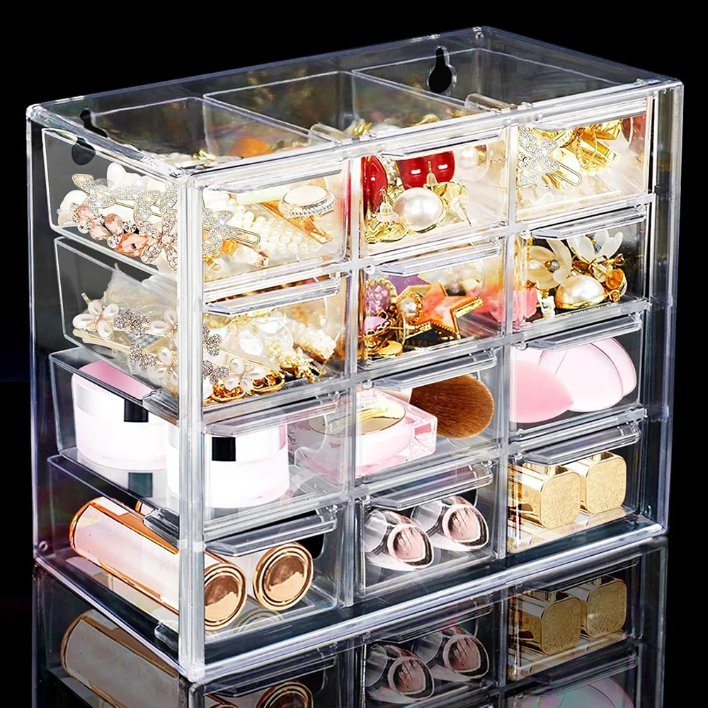 

Transparent Jewelry Storage Boxes Organizer Necklace Ring Stackable Organizer Jewelry Accessory Makeup Storage Box Display Case