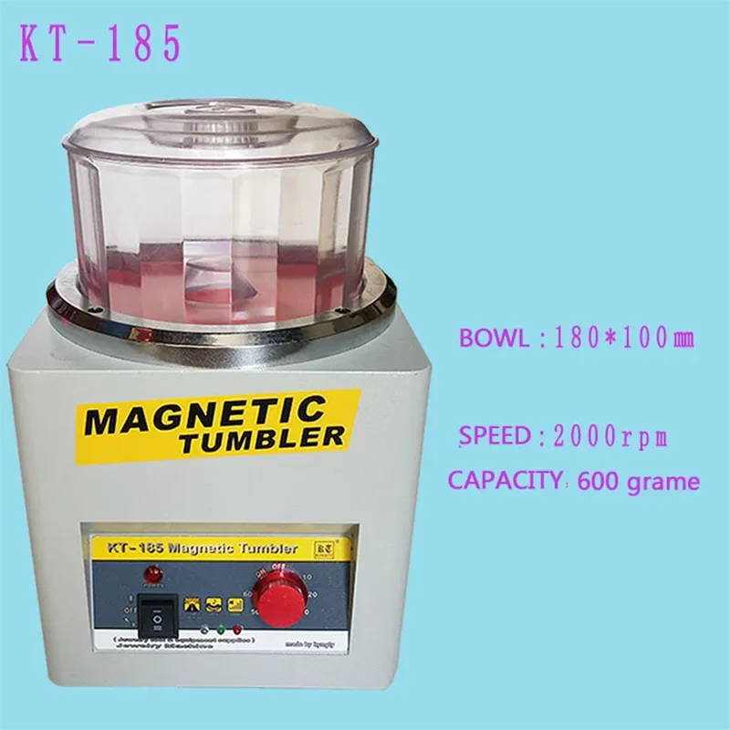 Imagem -03 - Mini Tumbler Magnético Jóias Polidor Máquina de Acabamento de Metal Gold Precision Peças Polidor Kt185 Kt100 ac 220v