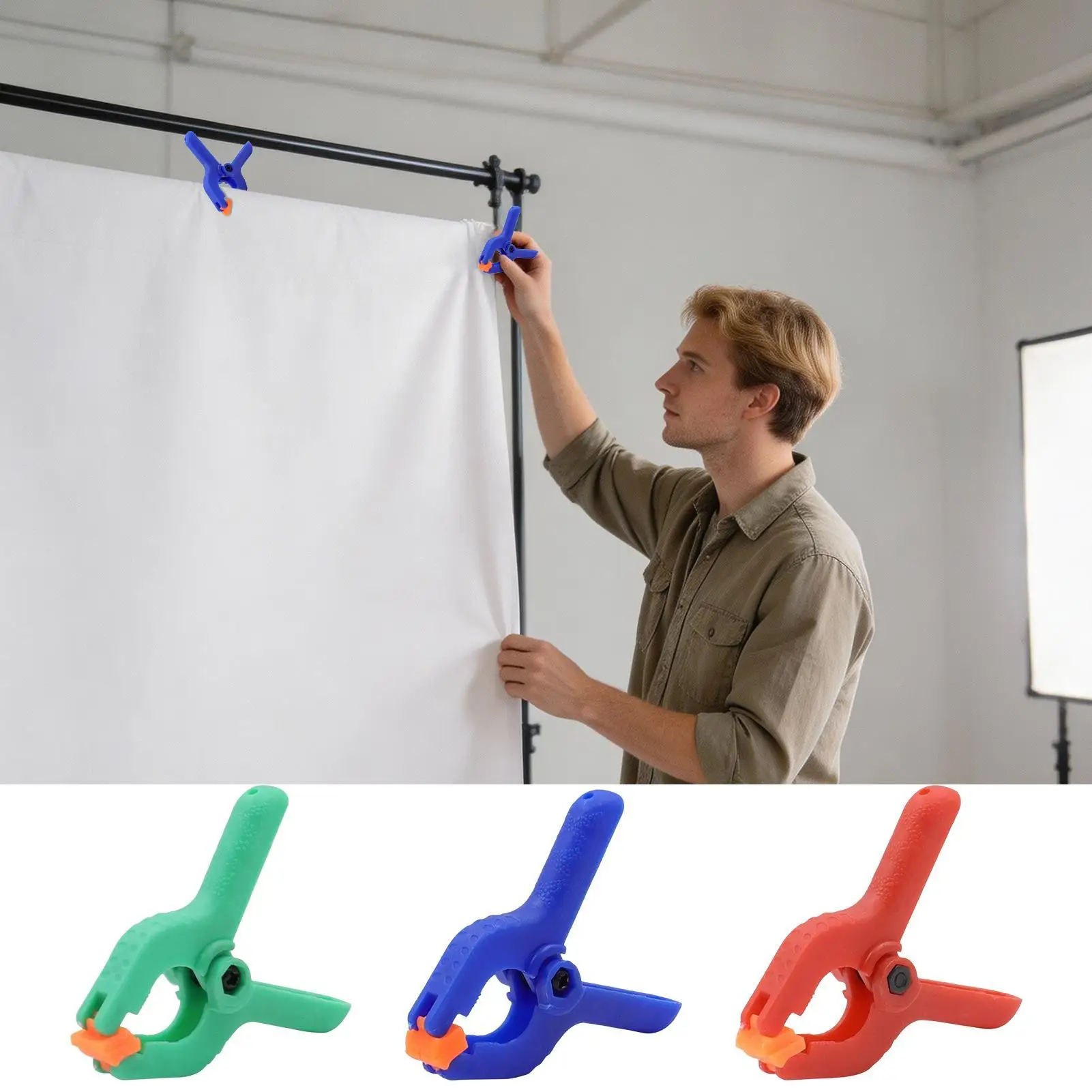 Clips For Backdrop Stand 5 Pieces Adjustable Banner Holder 6.2x5.5cm Balloon Arch Clips For Woodworking Photography Studio