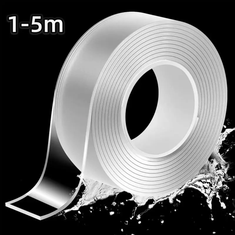 1-5M Nano Tape Tracsless Dubbelzijdige Tape Transparant Geen Spoor Herbruikbare Waterdichte Kleefstof Plakkerig Heavy Duty Twee Zijband