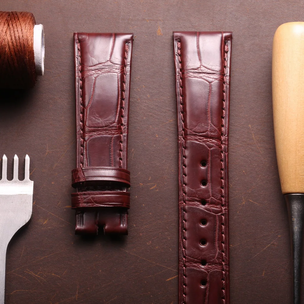 Alligator Leather Watch Bands For OMEGA Wrist Straps HandMade Crocodile Bracelet Replacement 19mm 20mm 21mm