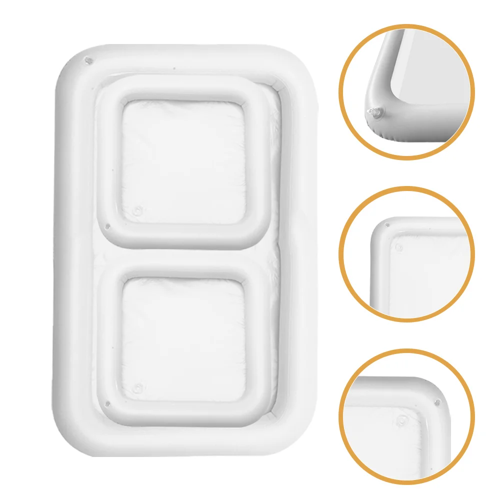 

3Pcs Inflatable Ice Bar Large Capacity Floating Tray Pool Party Cooler Salad Drink Holder Picnic Bbq Supplies Pool Party Supply