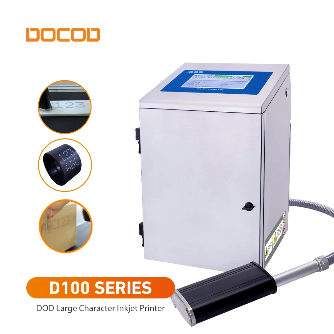 Docod Industrial D100 Barcode Printing Machine White Ink Jet Printer Large Character DOD Inkjet Printer for Paper Fire Hose