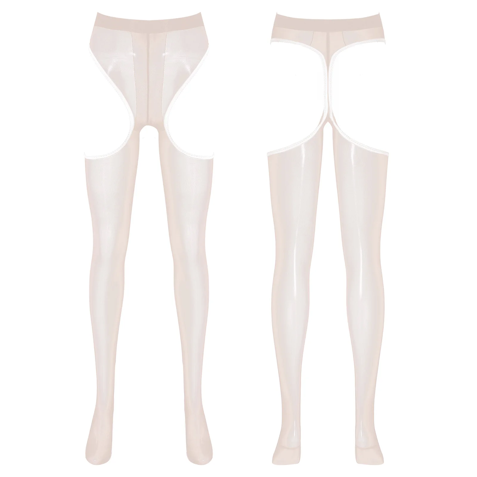 الملابس الداخلية رقيقة جدا المسيل للدموع طماق النساء الدانتيل تقليم انظر من خلال جوارب طويلة Crotchless بسط الجوارب لملابس النوم المثيرة #5