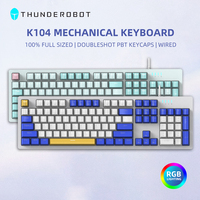 Thunderobot K104 Mechanical Keyboard Full-Size 104 Keys Wired Office Gaming Keyboard PBT Keycaps Red Switch For PC Laptop