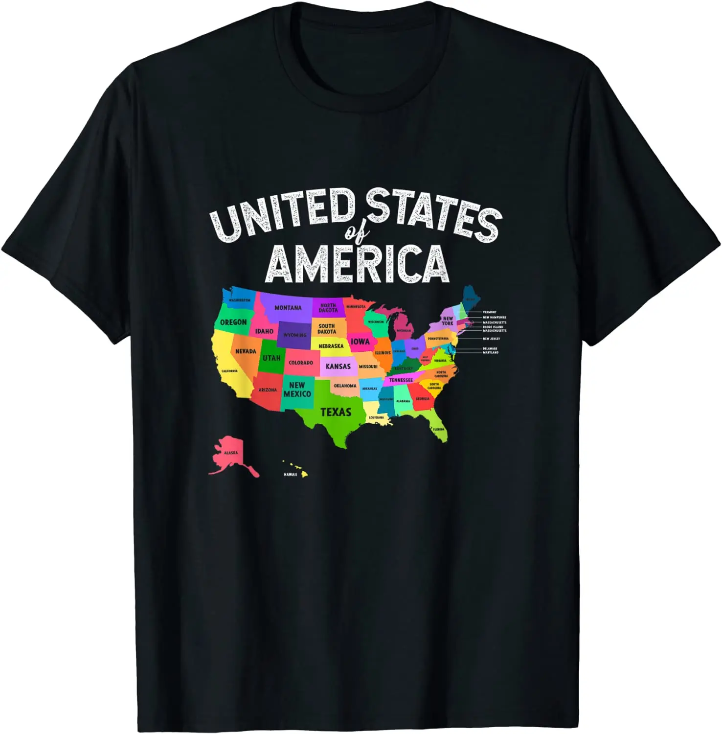 United States Map Men T-Shirt Short Sleeve Casual 100% Cotton Shirt Size S-3XL