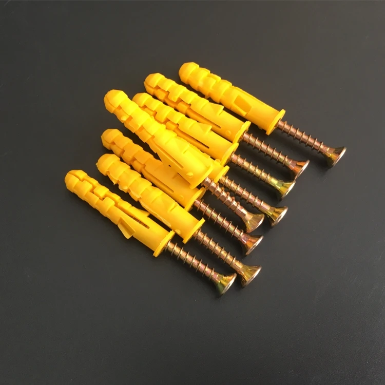 Plastic Expansion Tube Pipe Self Tapping Wall Anchors Drilling Woodworking Plugs Plastic Expansion With Metal Screw kit