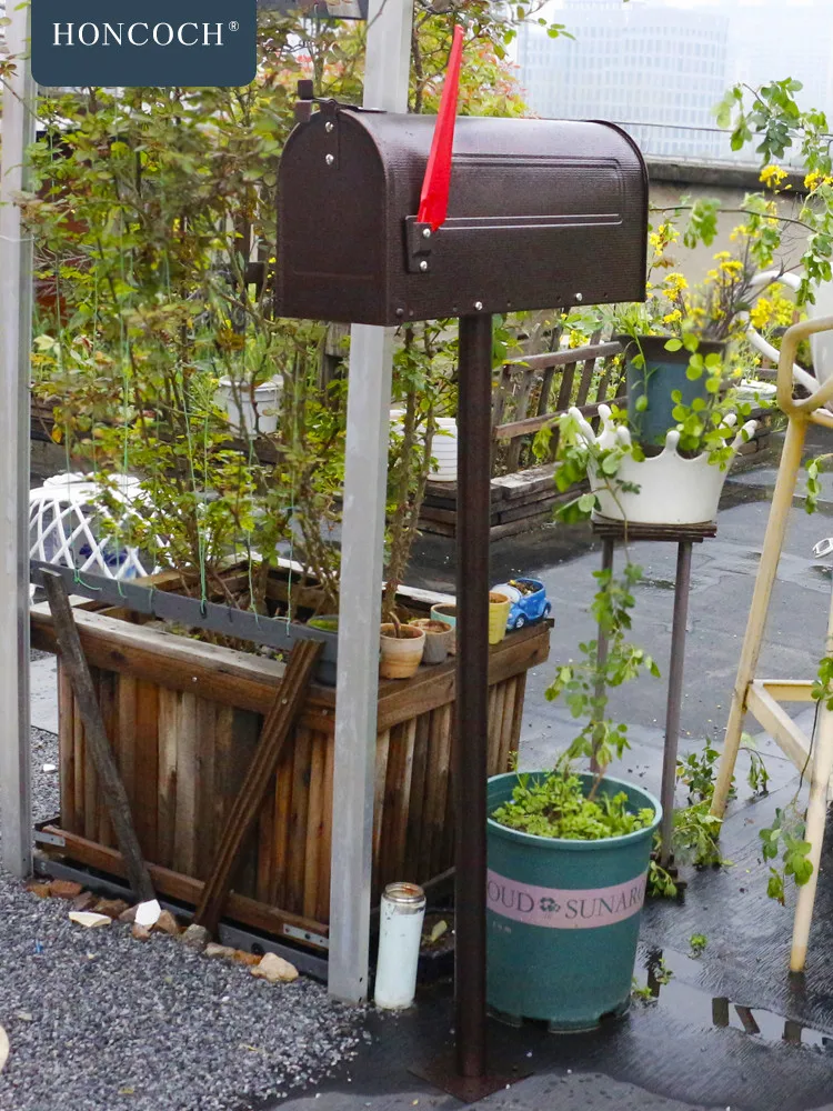 

Mailboxes Large Capacity Galvanized Steel Mailboxes,Architectural Mailboxes Curbside Locking Security Mailbox, Black,Large