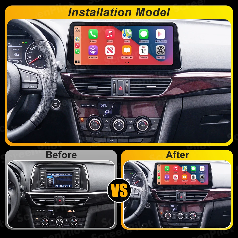12.3 Inch Android 16 For Mazda 6 GJ CX-5 CX5 Atenza 2012-2015 Car Radio Stereo Head Unit Multimedia Video Player GPS Navigation
