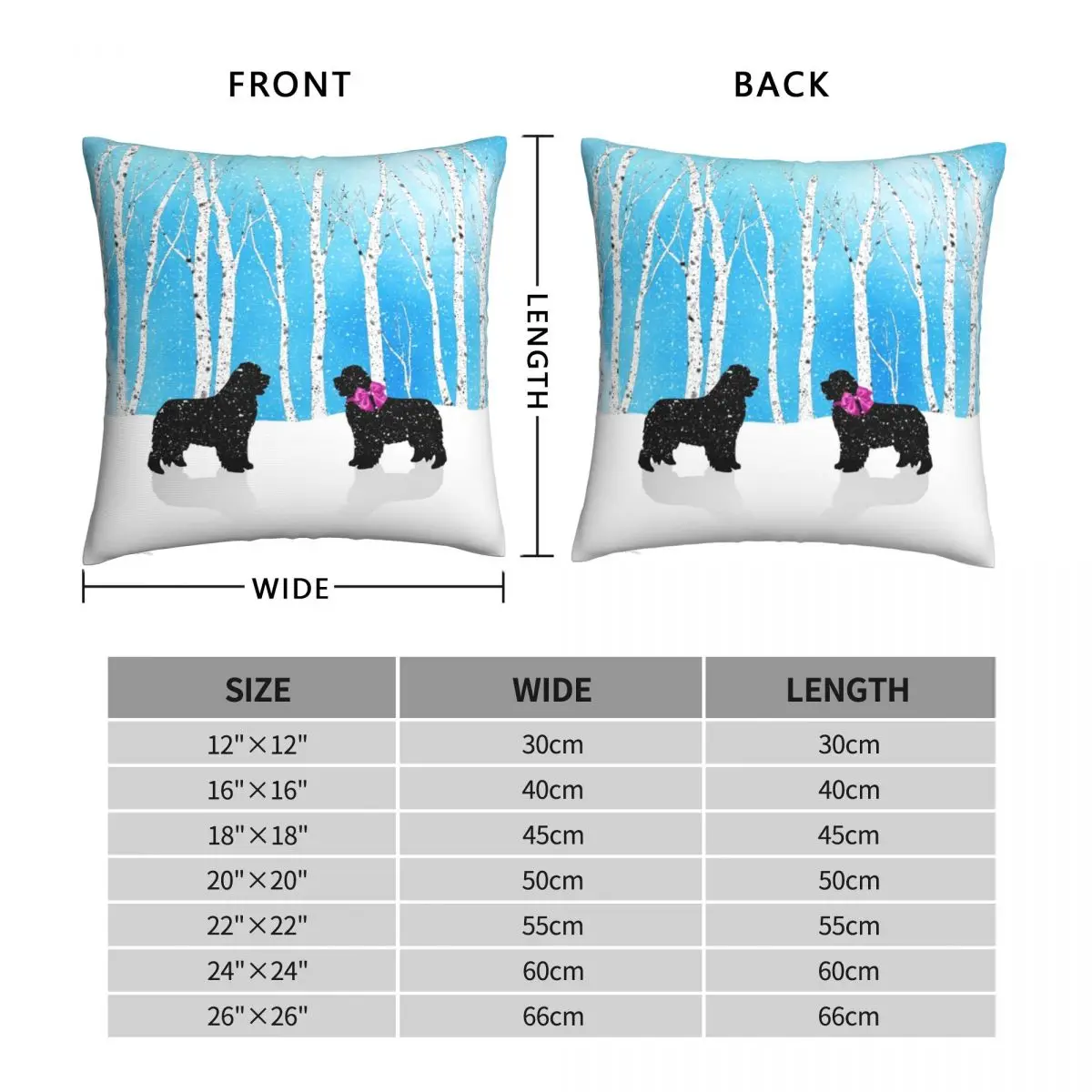 Newfies Fall In Love Square Pillowcase Polyester Linen Velvet Pattern Zip Decorative Pillow Case Home Cushion Cover