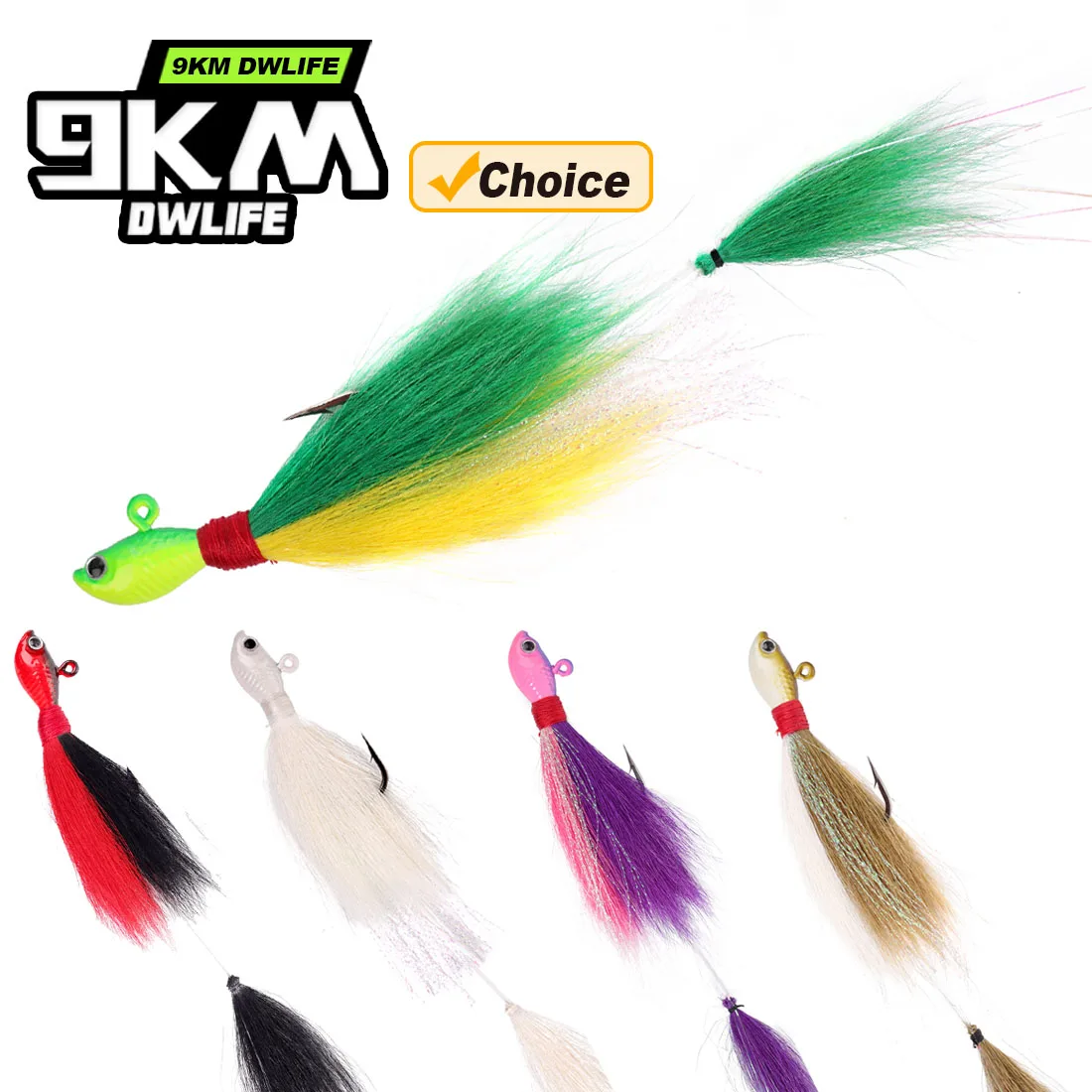 

9 км Bucktail Jigs Head Hook 3 шт. Джиг-крючок для морской отсадки, приманка для приманки для судака, краппи, махи, Марлин, вахо, тунца, 1/4 унции, 1/2 унции