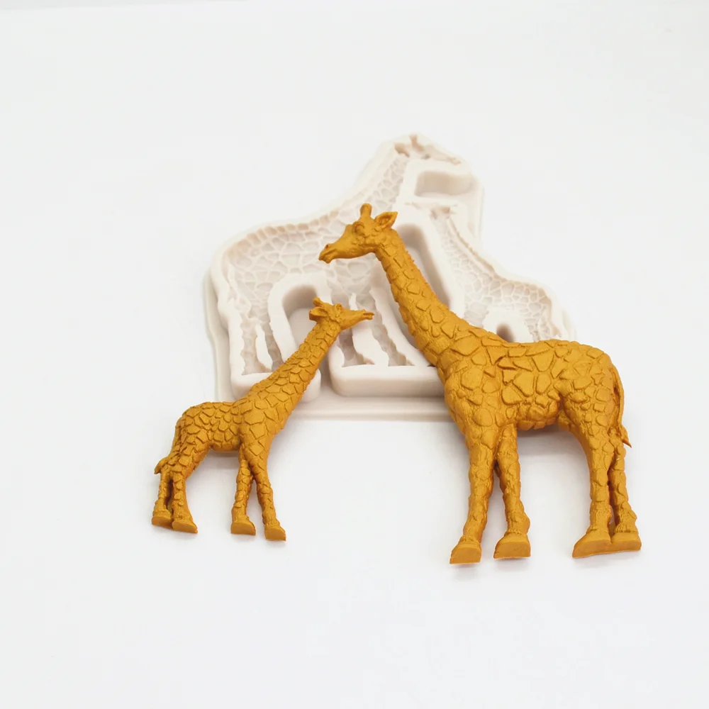 Silicone Mold Cute Giraffe Resin Kitchen Baking Tools For DIY Cake Fondant Moulds Chocolate Dessert Lace Decoration Appliance