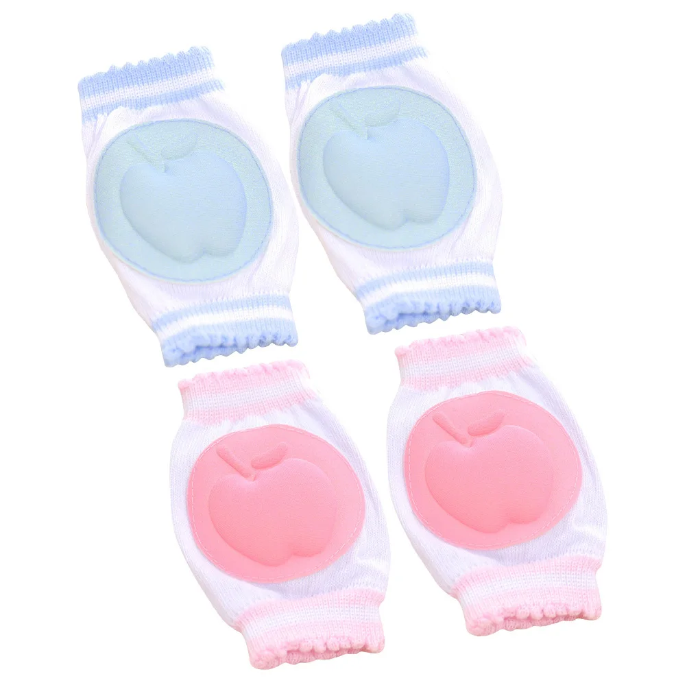 

1Pair Infant Kneepads Cotton Fiber Breathable Deodorizing Crawling Safety Protector Washable Knee Pads Blue