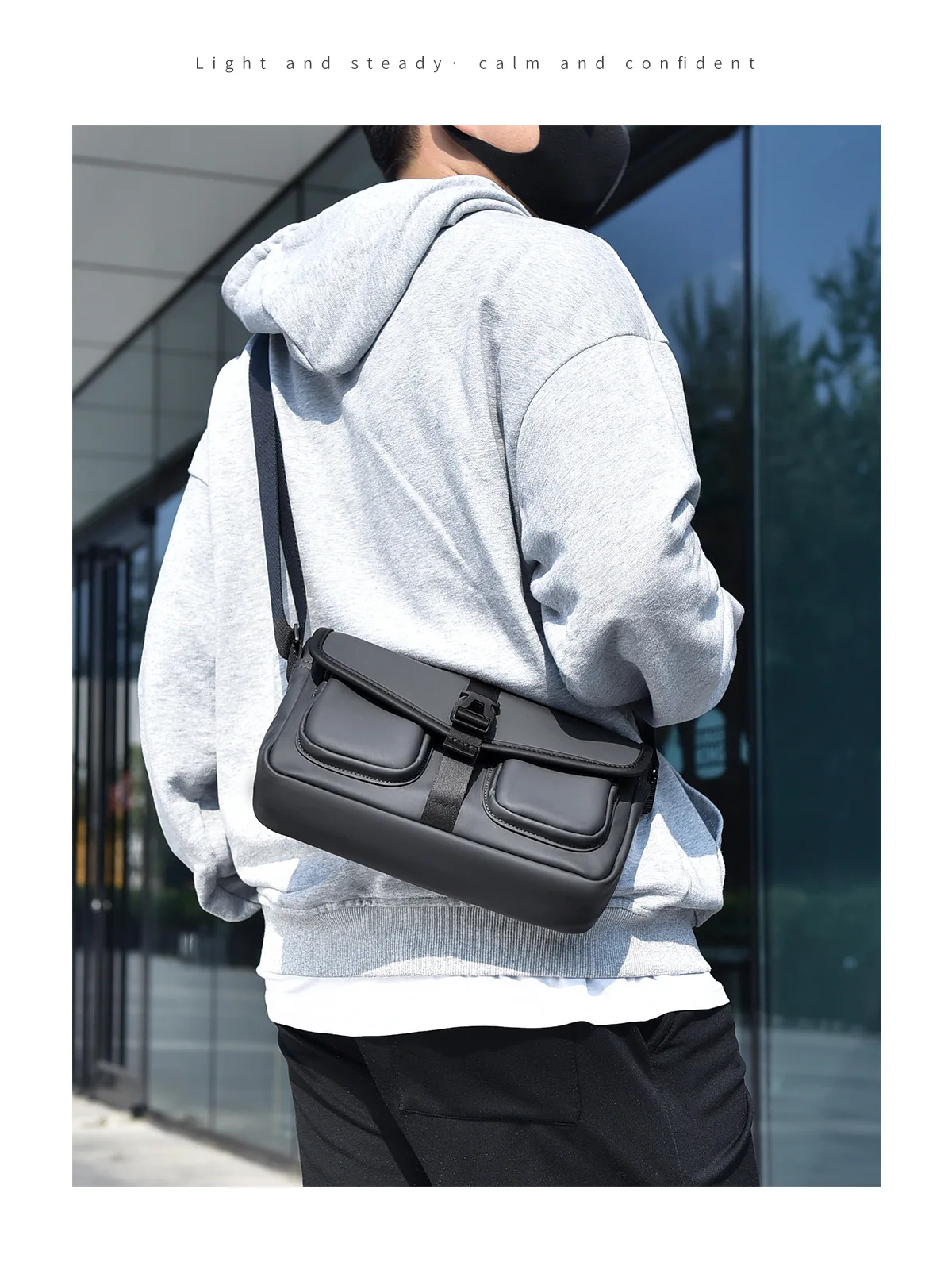 Modische Herren-Umhängetasche, wasserdichte Reise-Umhängetaschen für Herren, ultraleichte Pendler-Umhängetasche, lässige Reisen, Reisetasche – Detail 22
