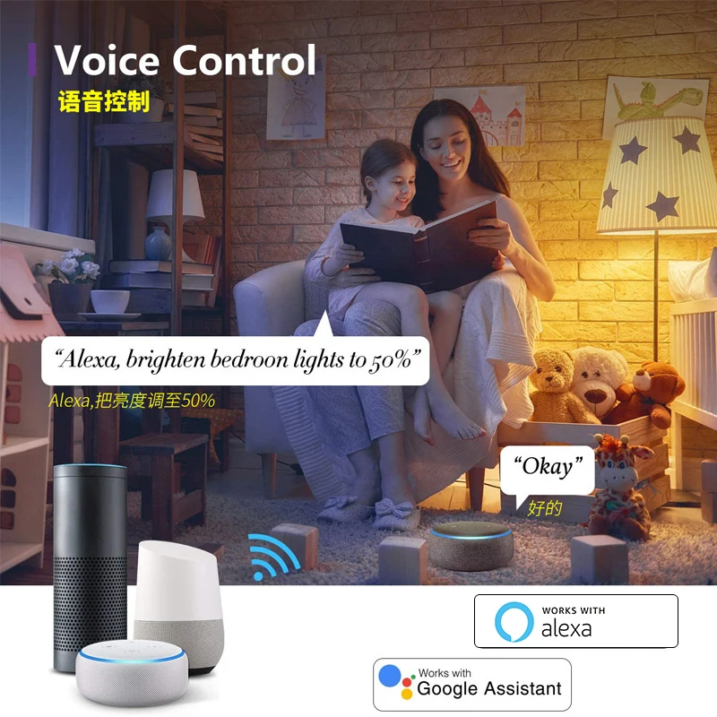 Cozylife Smart 2-Way Control 220V E27 A60 LED Bulb, 3 Color Modes [White/Warm/Neutral], Wi-Fi Voice Control Compatible withAlexa