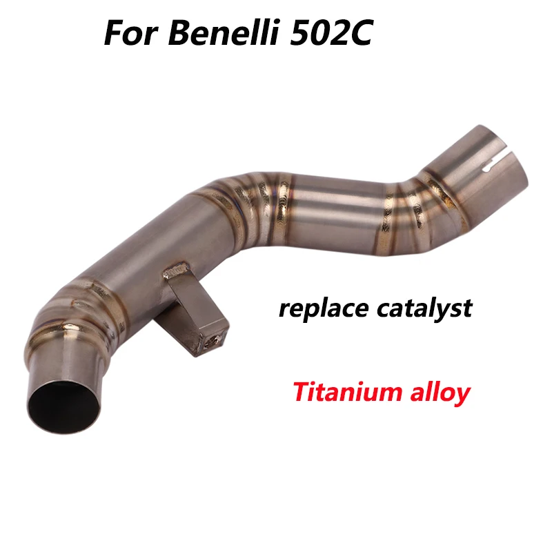 

Slip On Motorcycle Mid Connect Tube Middle Link Pipe Titanium Alloy Exhaust System For Benelli 502C All Years