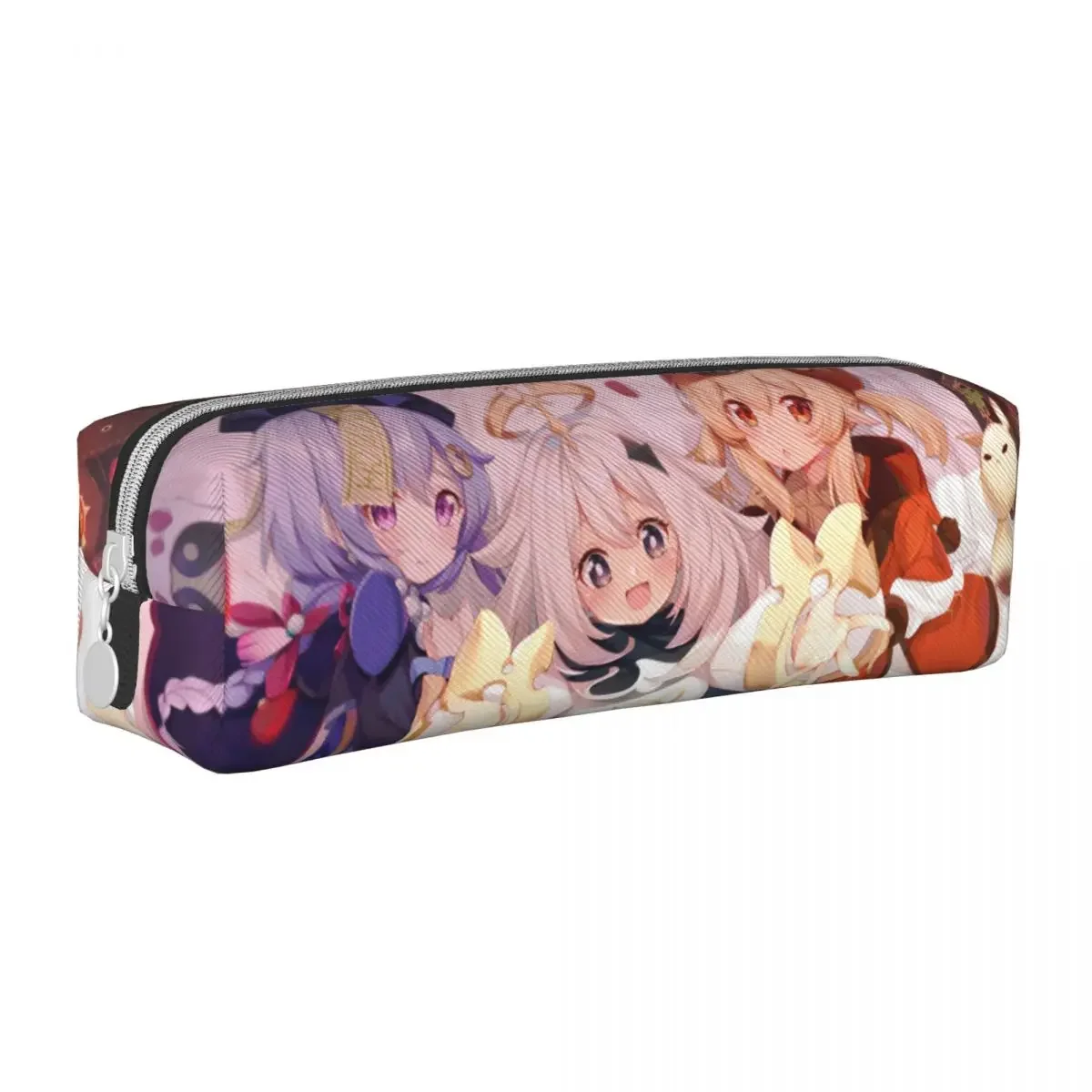 

Klee Genshin Impact Qiqi Loli Paimon Pencil Cases Anime Girl Pouch Pen for Bags Students School Zipper Accessories