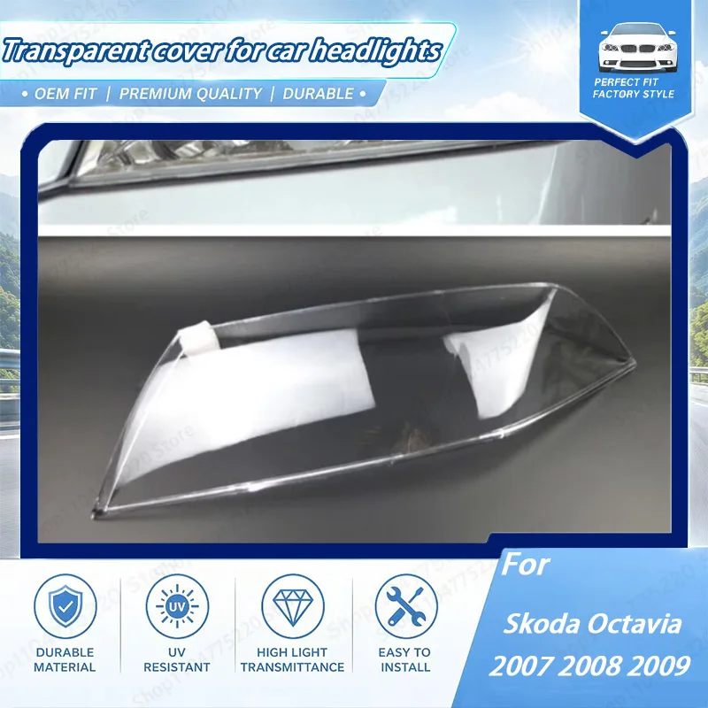 Left/Right Headlamp Cover Lens For Skoda Octavia 2007 2008 2009 Headlight Cover Headlamp Shell Transparent Plastic Lampshade