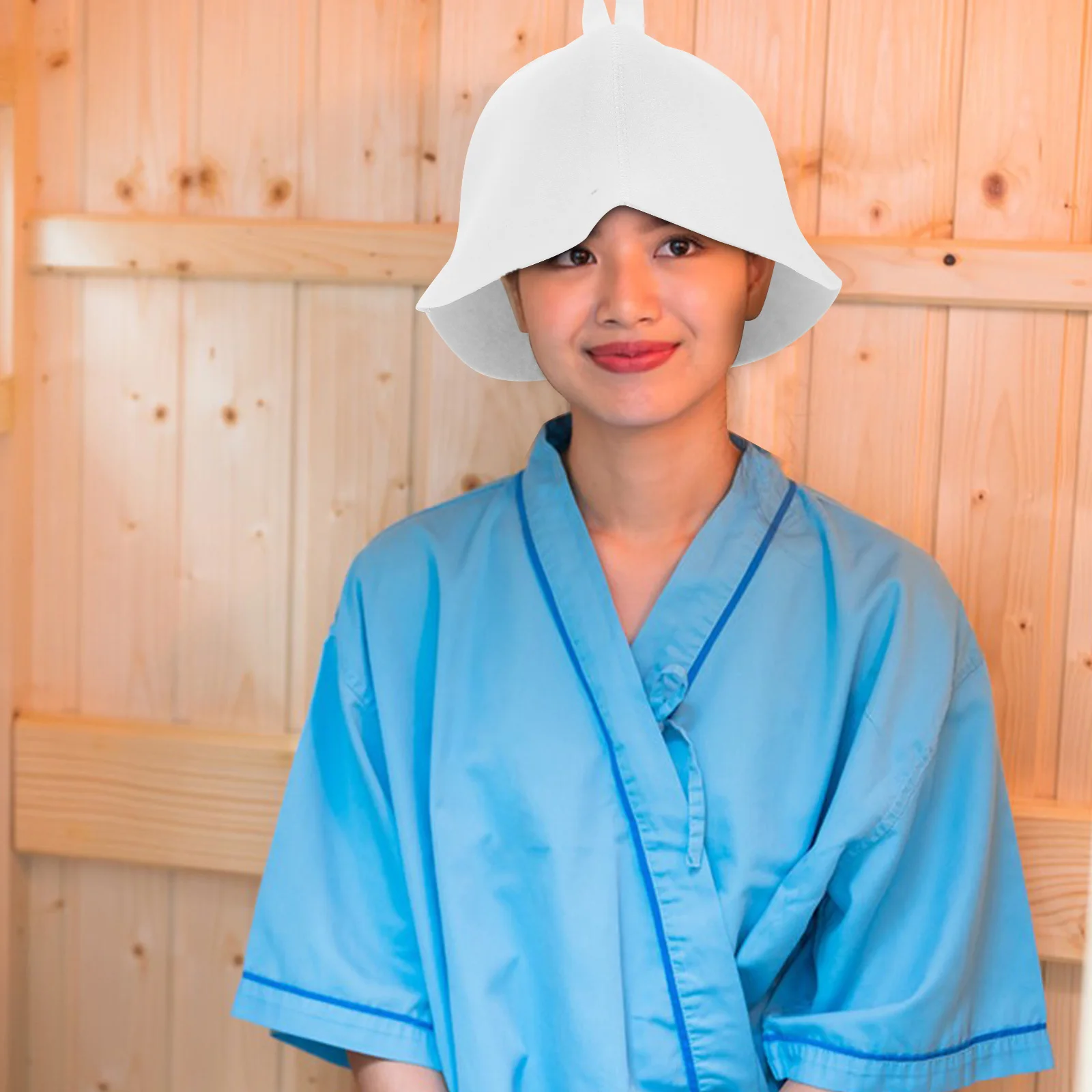 

2 Pcs Sauna Hat Felt for Headgear Indoor Cap Headwear Protection Hair Steam Pad