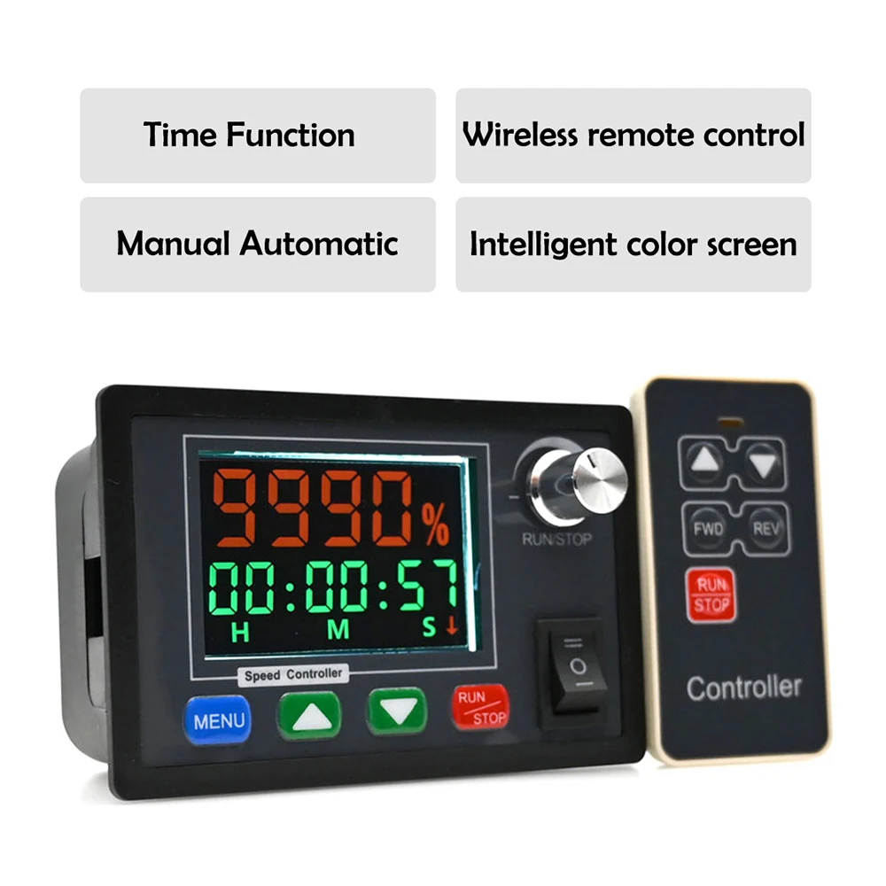 PWM Speed Controller DC10-55V 40A LCD Intelligent Digital Display Dual Speed Tachometer Adjustable Wireless Remote Control Motor