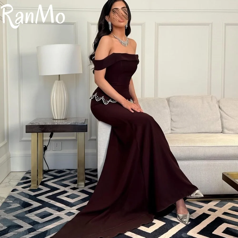 

Ranmo Vestidos De Festa Женские вечерние платья Роскошные темно-красные с открытыми плечами по индивидуальному заказу فساتين سهرة Paste the Diamond