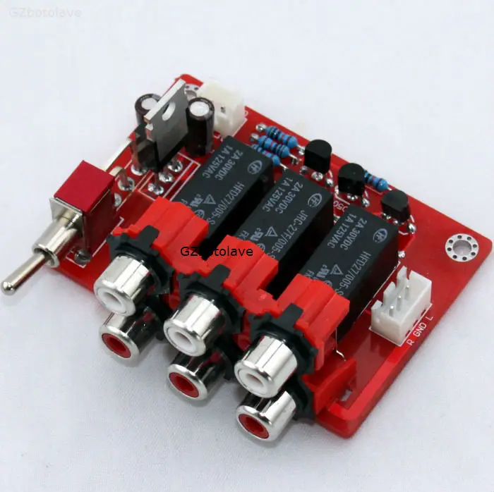 

Amplifier Audio Switch board RCA to RH2.54 Audio Input signal Selector Relay Board