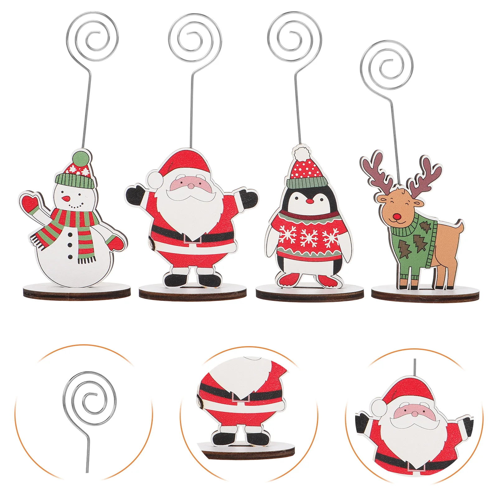 

12pcs Desktop Memo Holder Spiral Top Anti-Slip Base Reusable Table Number Clip For Wedding Birthday Christmas Decoration Memo