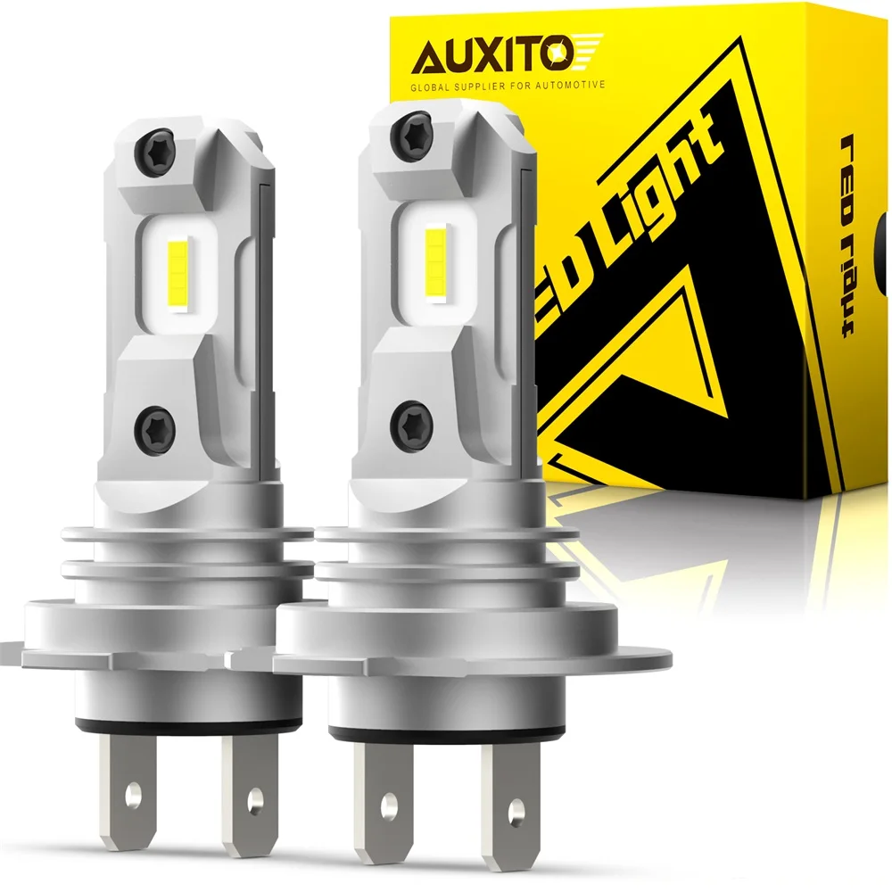 

AUXITO 2Pcs Fanless H7 LED Headlight Bulb Mini Wireless 6500K CSP for Car Headlamp Auto Diode Lamps H7 LED 12V Automobile White