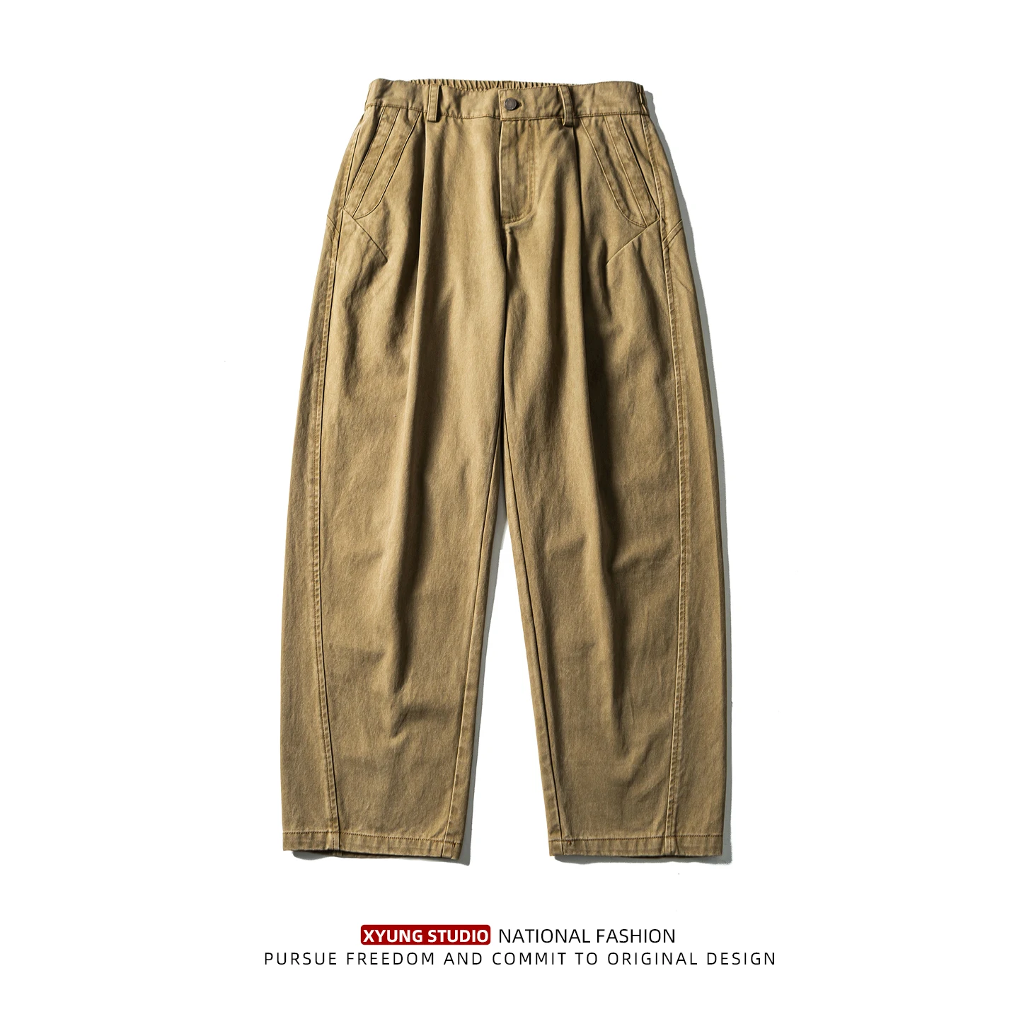 

Мужские повседневные брюки в стиле ретро, американские, весенне-осенние, модные, свободные, прямые, широкие, рабочие, длинные брюки