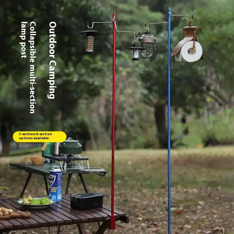 معدات التخييم في الهواء الطلق - حامل فانوس من الألومنيوم قابل للفصل وشماعات خفيفة