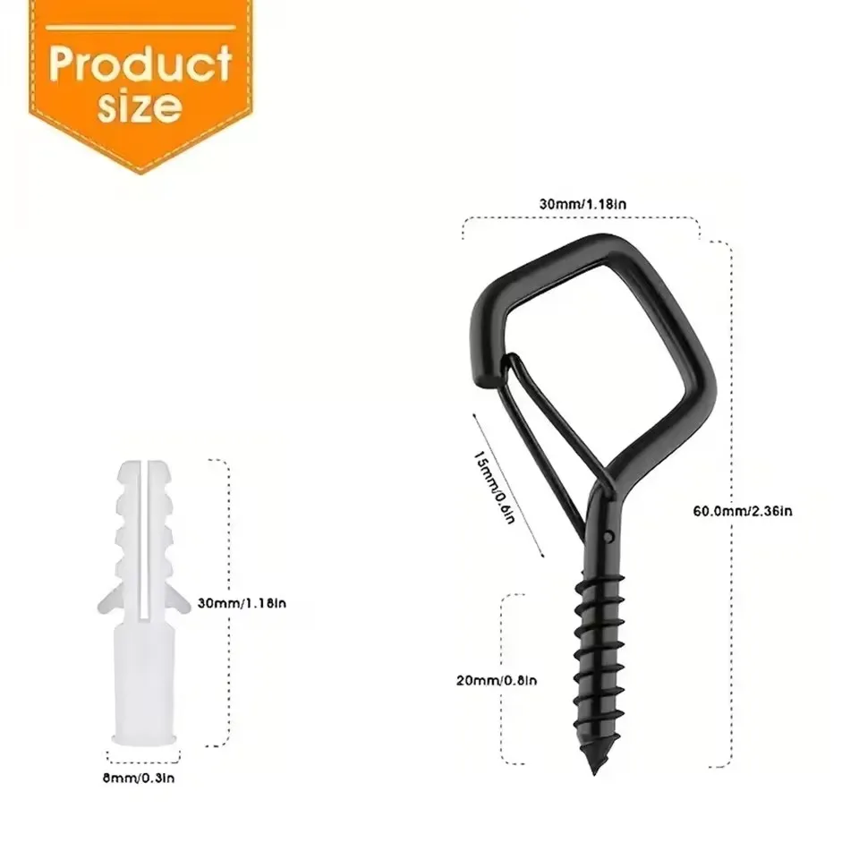 1-10Pcs Square Snap Safety Hooks Multiple Color Hook Sturdy Anti-Drop Hanging For Fixing String Lights Hanging Potted Plants