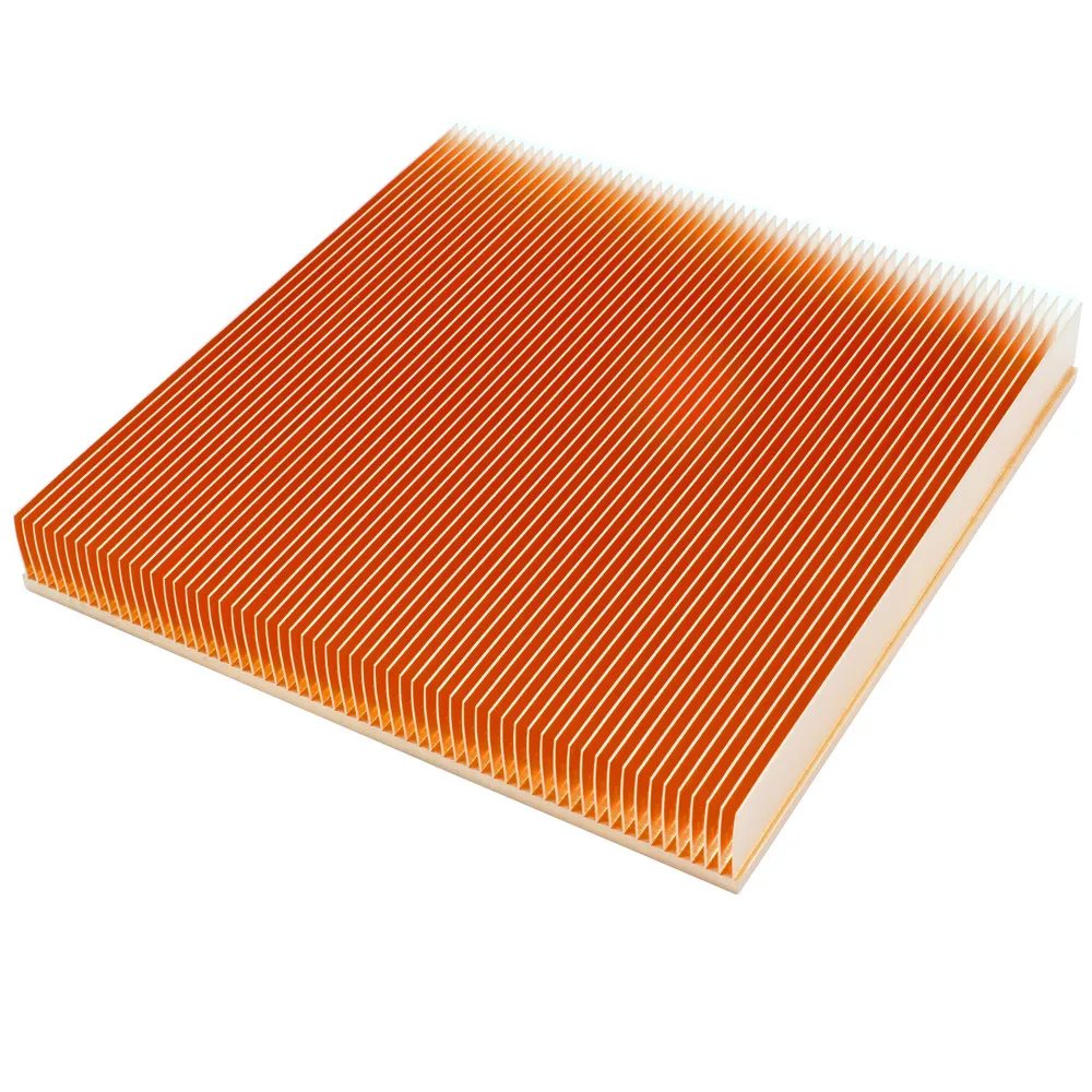 150x150x20mm dissipatore di calore in rame puro grande radiatore Skiving Fin dissipatore di calore per Chip elettronico LED dissipazione del calore di raffreddamento