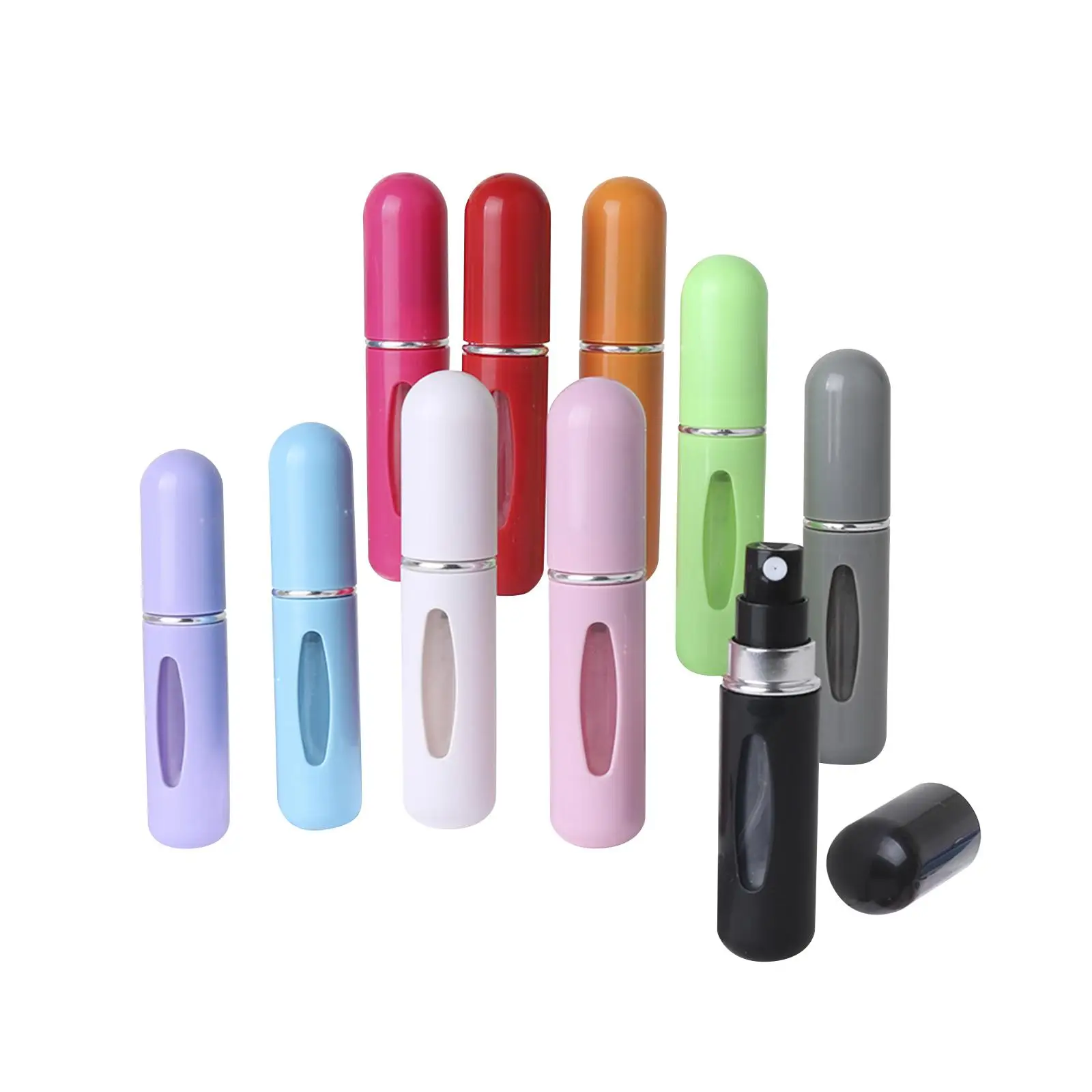 10Pcs 5ml Refillable Perfume Bottle Spray Pump Container Multipurpose Women Men Use Travel Size for Makeup Remover Foundation