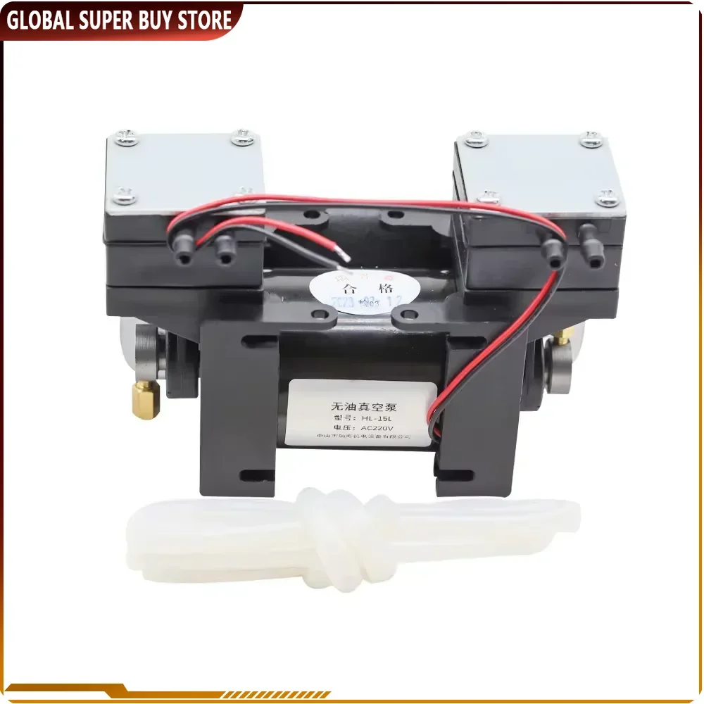 AC220V/DC12V High Positive Negative Pressure Vacuum Pump Large Beauty Instrument Mute Double Head Diaphragm Pump Micro Air Pump