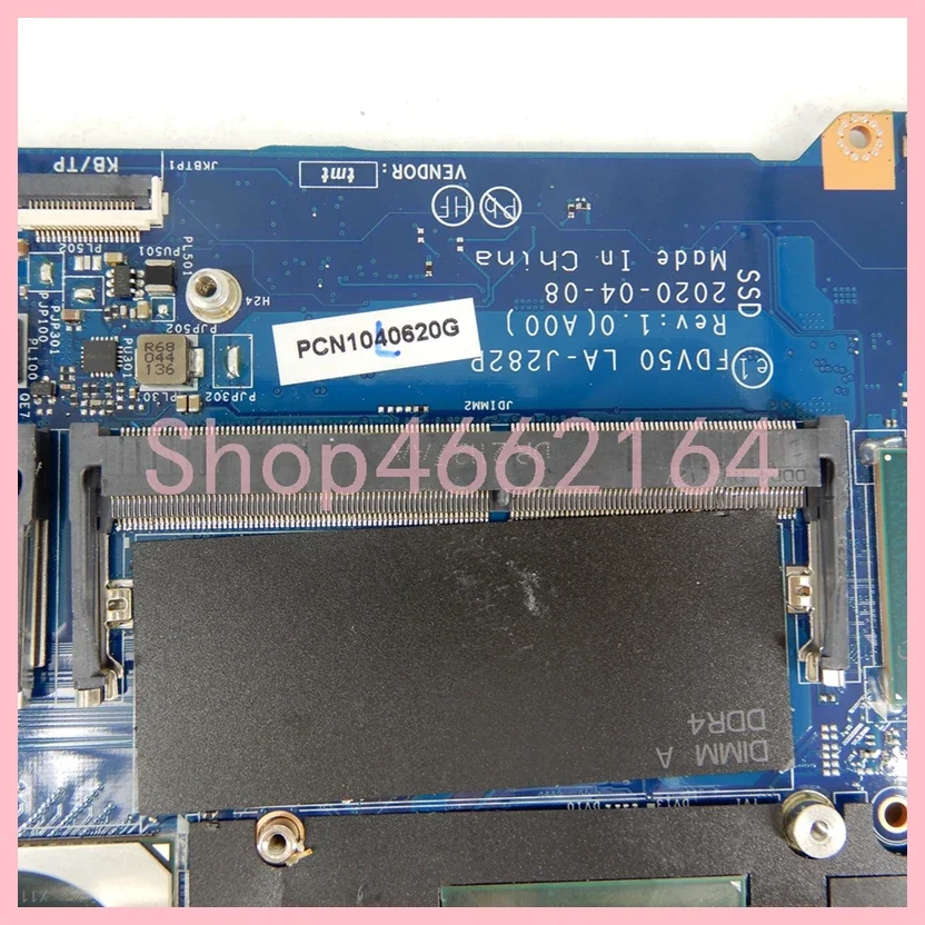 Imagem -04 - Laptop Motherboard para Dell Precision 3551 Notebook Mainboard Testado ok La-j282p com I710850h Cpu Mx150-v2g Gpu