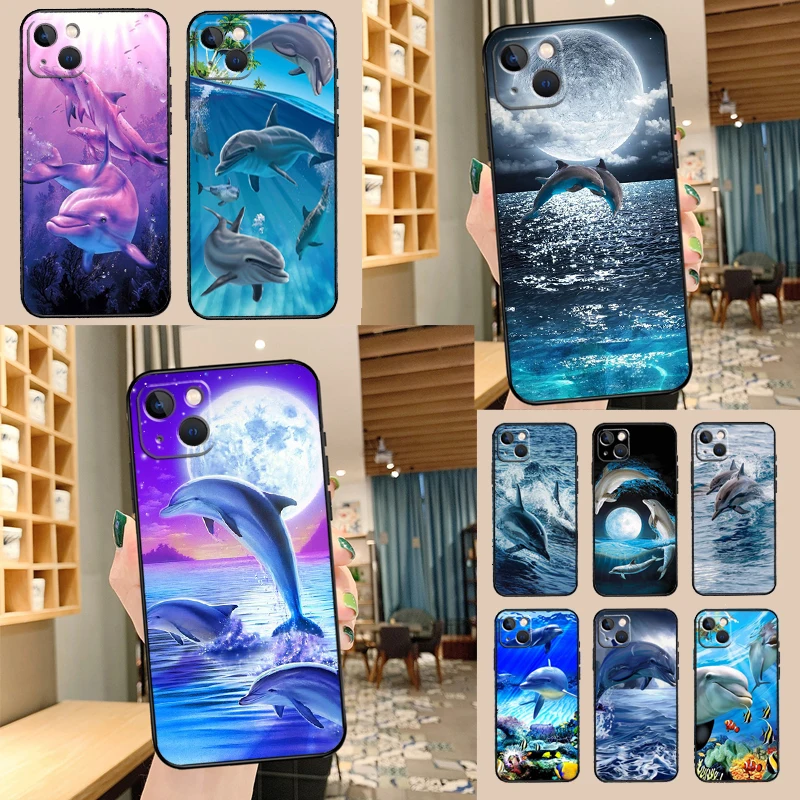 Cute Dolphin Ocean Case For Samsung Galaxy A54 A16 A26 A36 A56 A53 A32 A52 A33 A13 A55 A35 A15 A14 A34 A17 A57