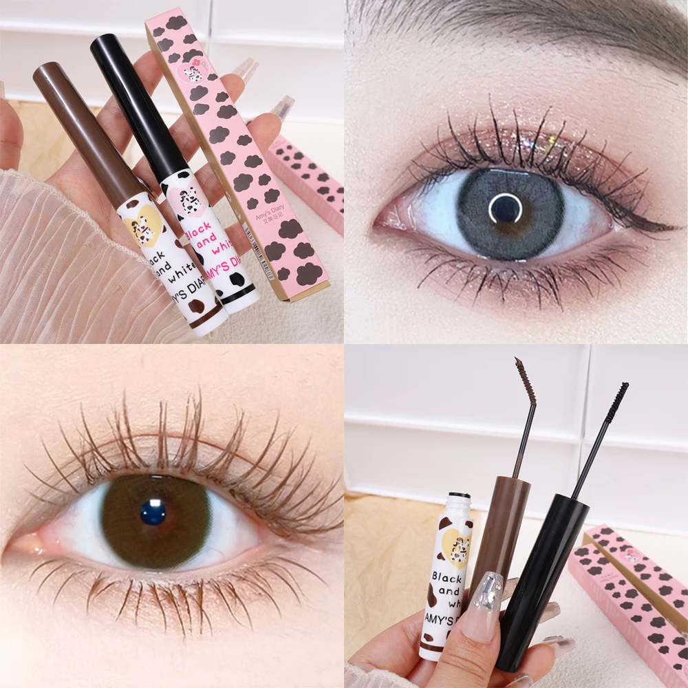 Mascara noir et brun imperméable, brosse ultra-fine à séchage rapide, allongement des cils, outils de maquillage d'extension, 256