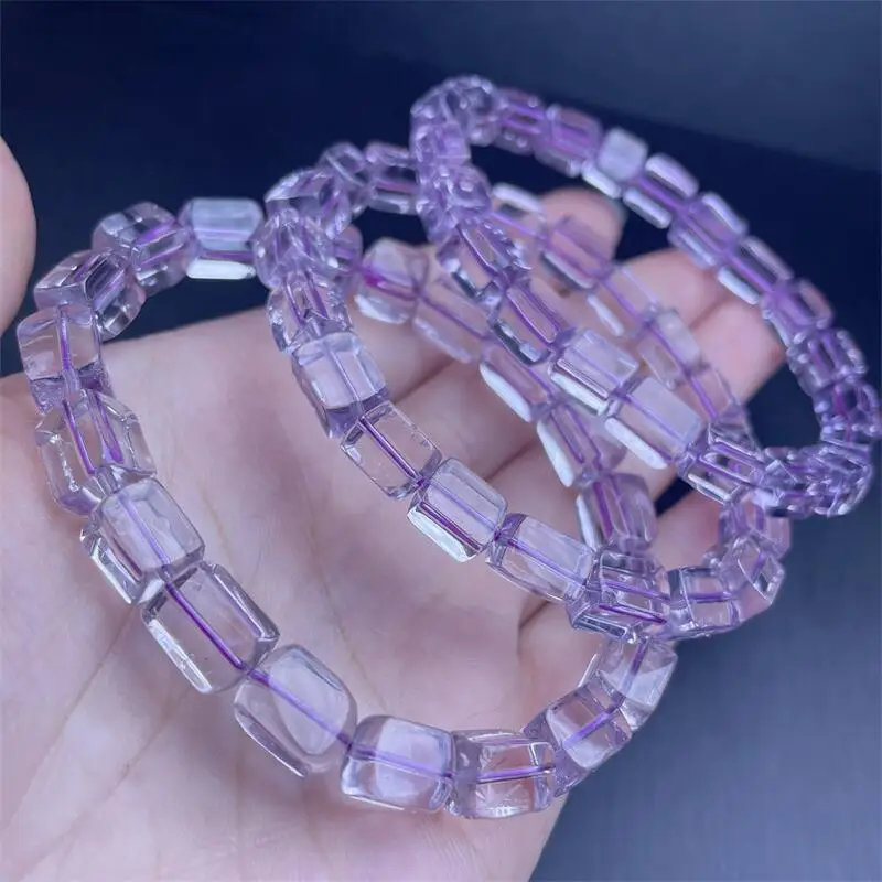 Natural Freeform Bolivian Amethyst Bracelet Fashion Healing Personalized For Men Women Gemstone Jewelry Lovers Gift 5.6-7.5mm