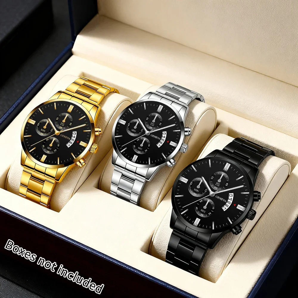 Men's Business and Leisure Quartz Men's Business Watch Clock Combination Set