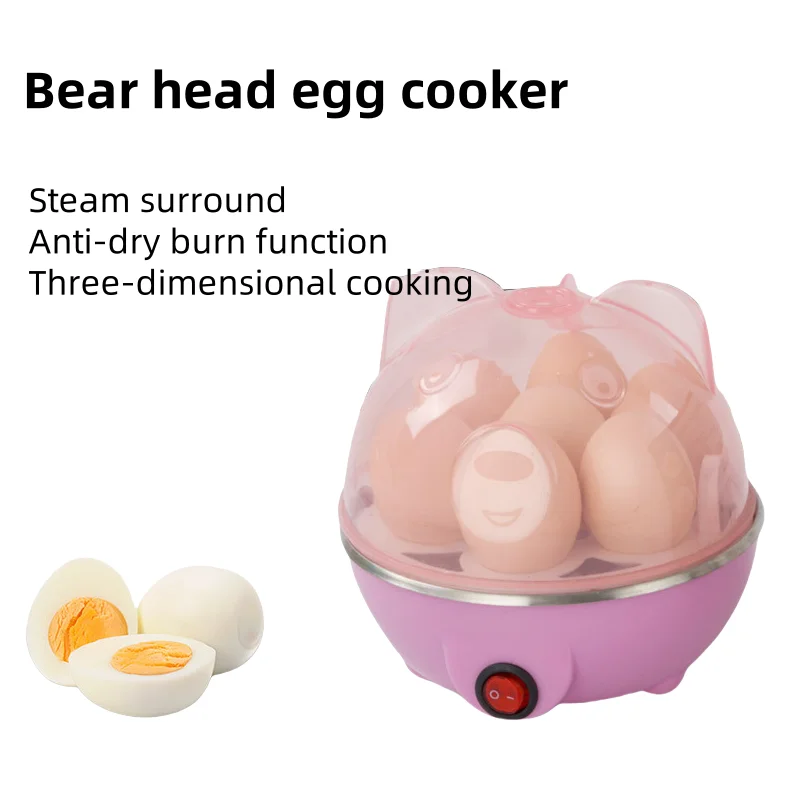 Hervidor de huevos eléctrico multifuncional, vaporizador, capacidad para 7 huevos, máquina de desayuno con función de apagado automático