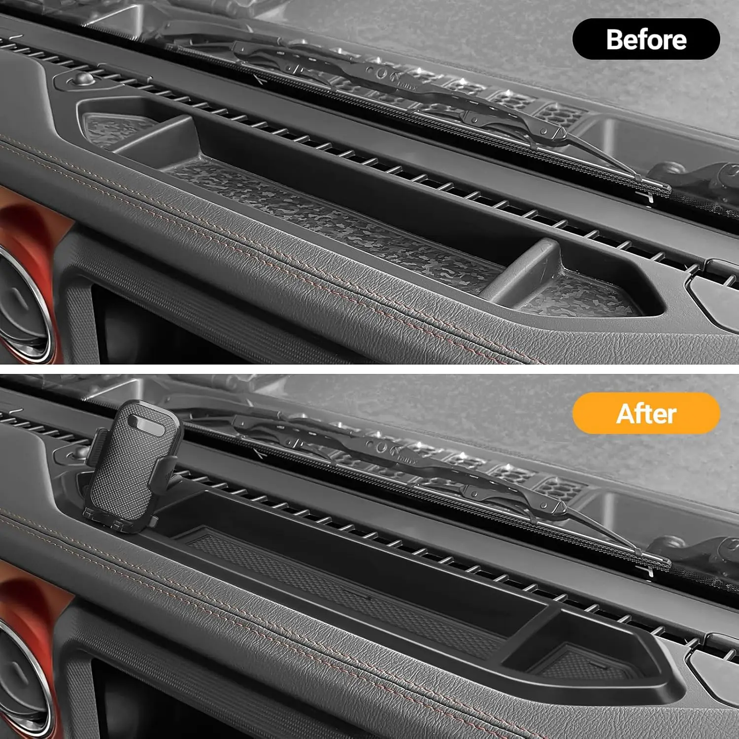 for Jeep Wrangler JL JLU 2018-2023 & Gladiator JT 2020-2023 Multi-Mount Phone Holder Dash Tray System Kit with Extension Arm