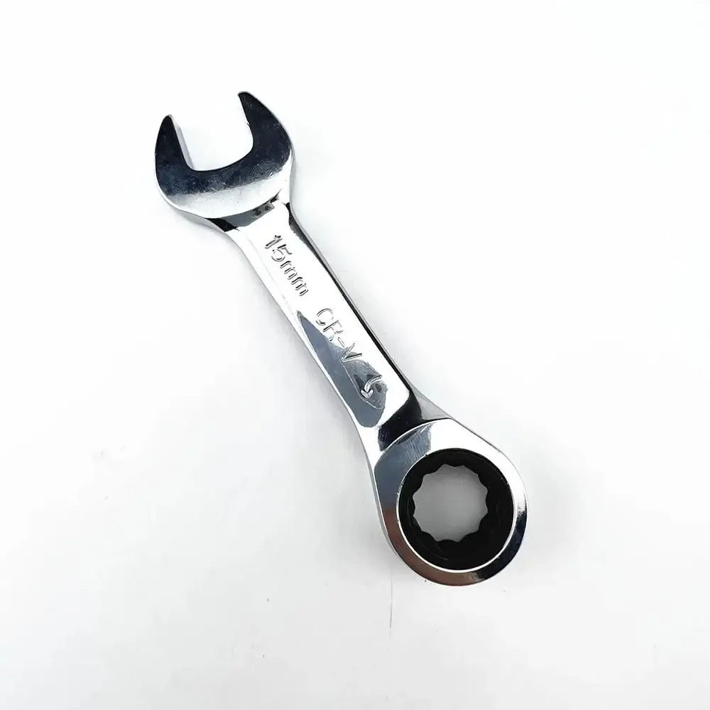 1Pcs New 6-19mm Ratchet Socket Spanner 72 Teeth Reversible Combination Stubby Single Wrench Steel Short Handle Nut Repair Tool