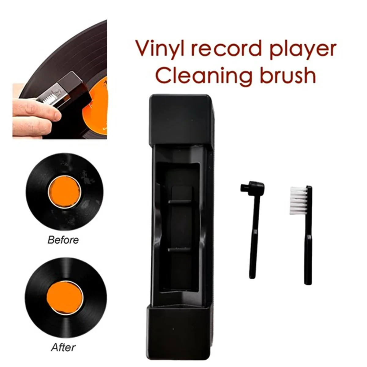 Набор для чистки виниловых пластинок EULM, антистатическая бархатная щетка для удаления пыли для проигрывателя компакт-дисков/LP, аксессуар для проигрывателя проигрывателей