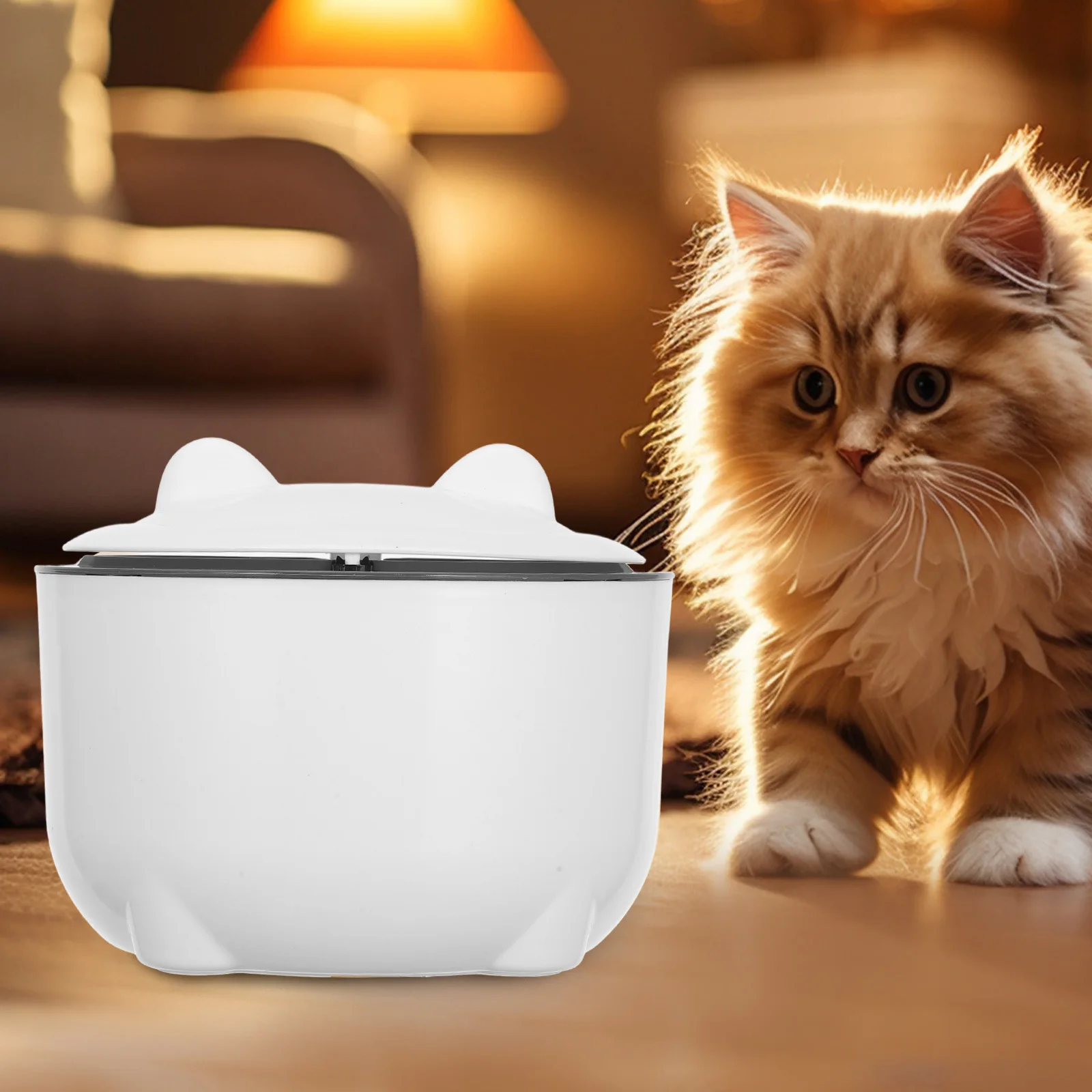 

1 Set Enclosed Trash Can For Cat Litter With Lid One-Button Disposal Includes Bags Stylish Desktop Garbage Bin Indoor Use Pet