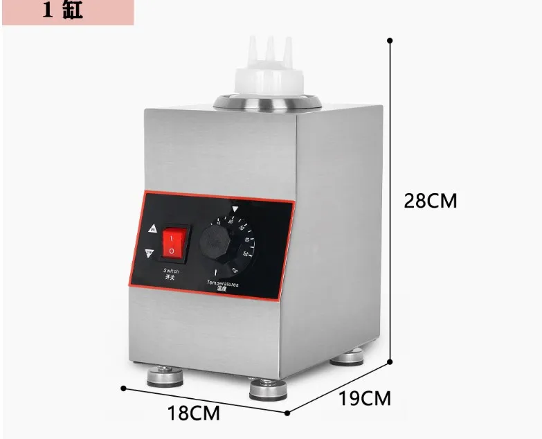 Commercial Chocolate Heater Sauce Warmer Electric Stainless Steel 1Bottles Soy Jam Heater Filling Machine