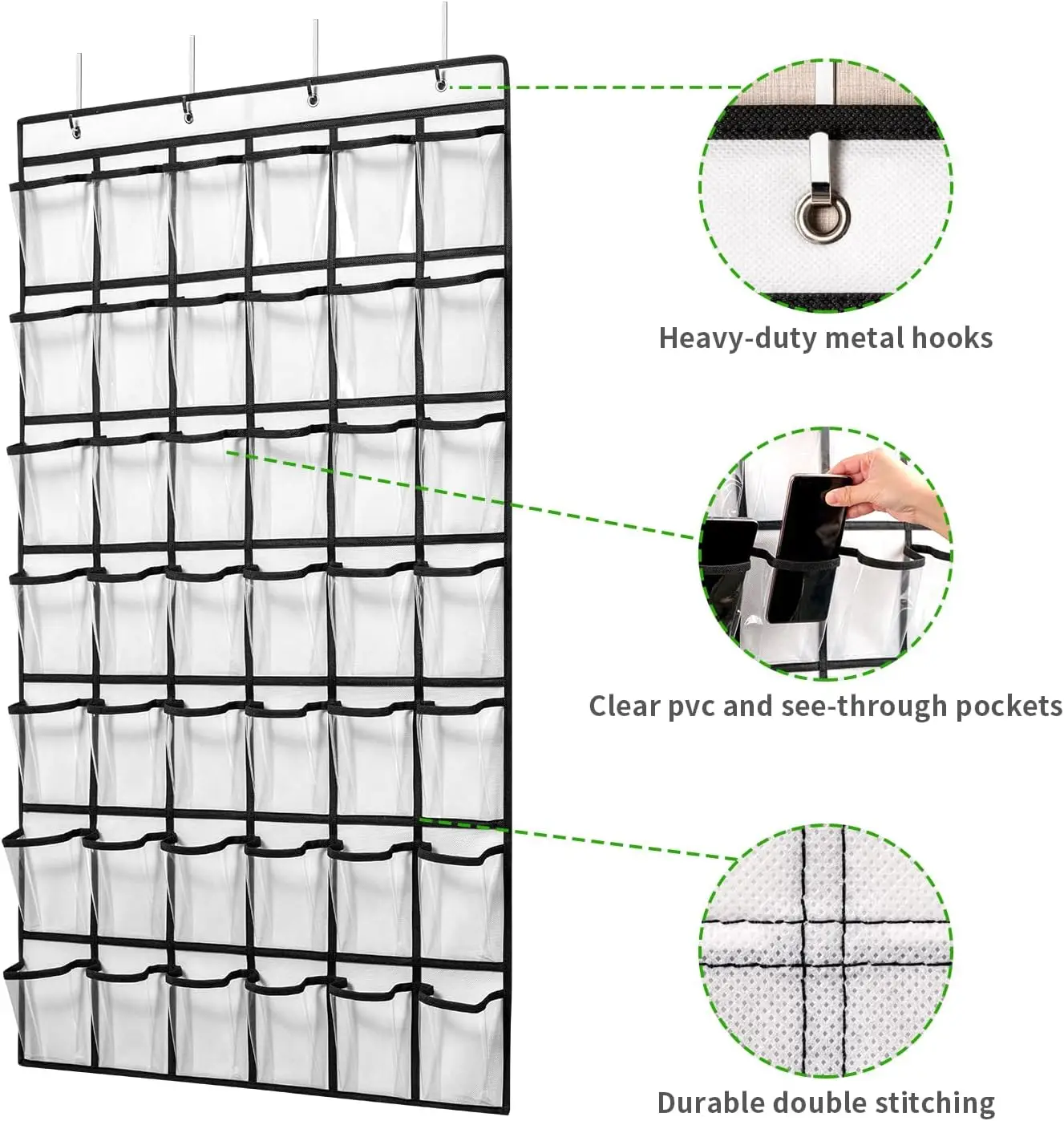 42 Pocket Cell Phone Holder for Classroom Teacher Essential Organization And Storage Management Tool for School Pocket Charts